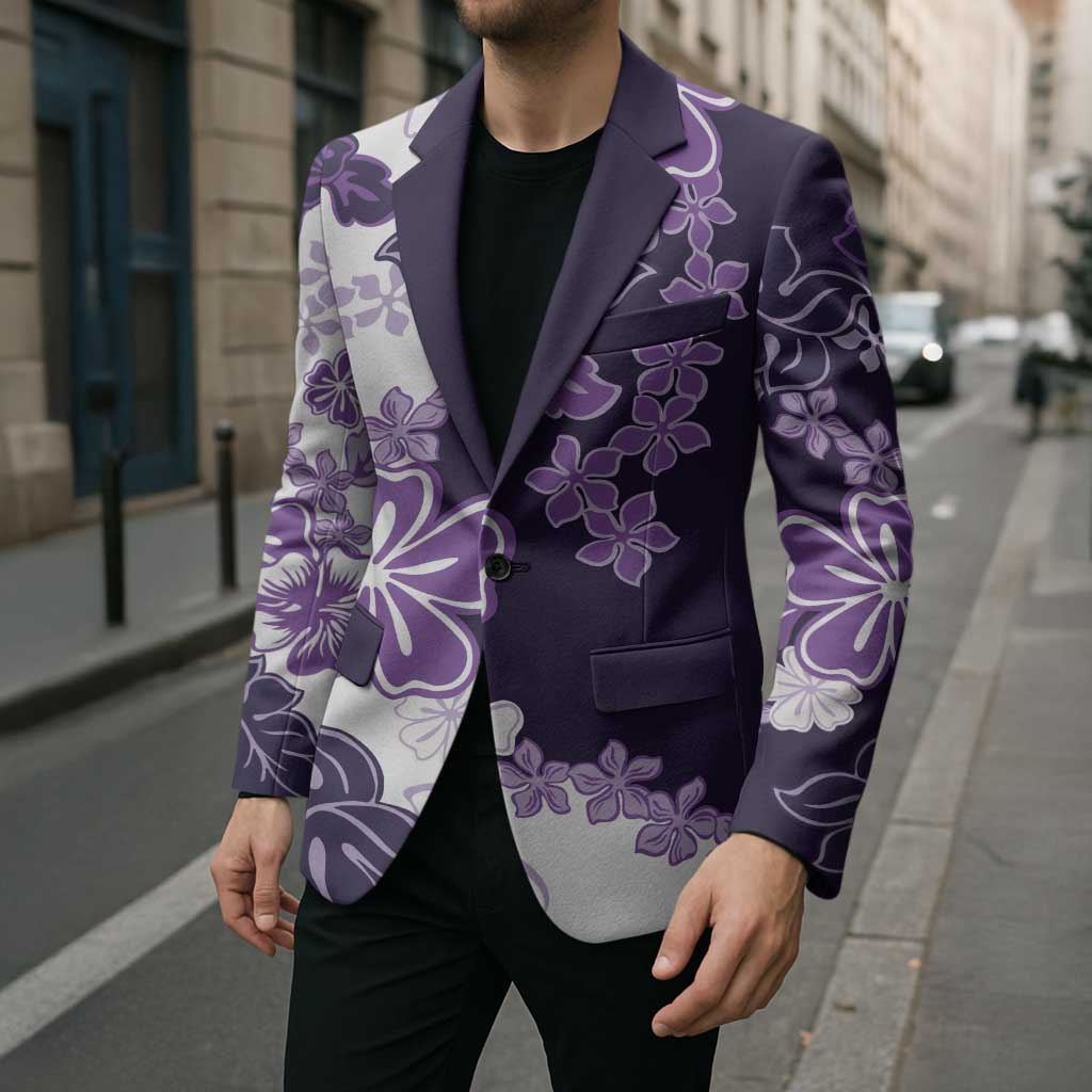 Purple Hibiscus Plumeria Floral Blazer LT01 - Polynesian Pride