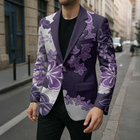 Purple Hibiscus Plumeria Floral Blazer LT01 - Polynesian Pride
