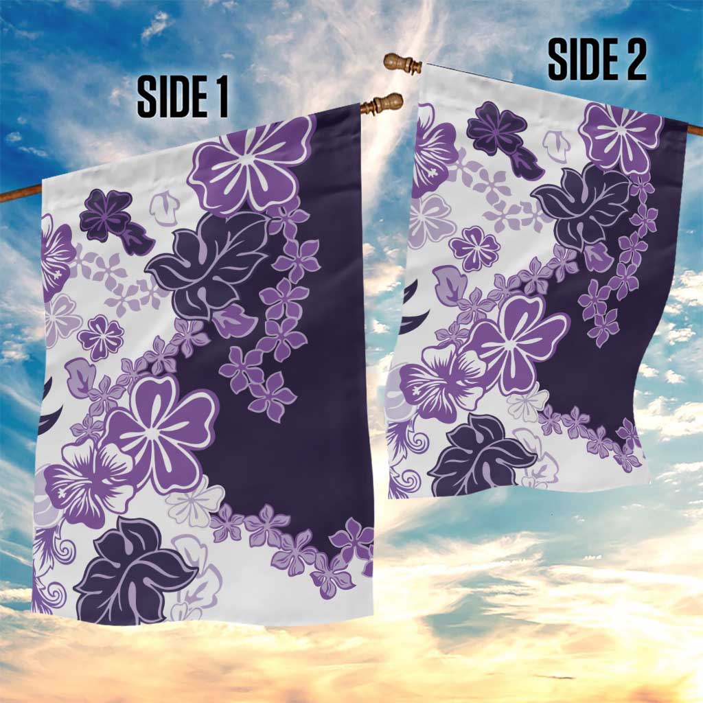 Purple Hibiscus Plumeria Floral Garden Flag LT01 - Polynesian Pride