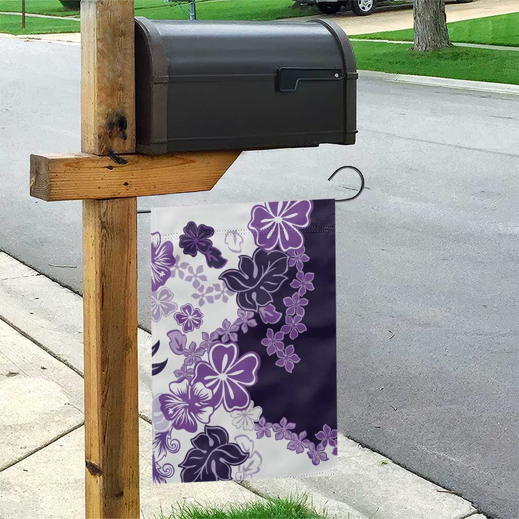 Purple Hibiscus Plumeria Floral Garden Flag LT01 - Polynesian Pride