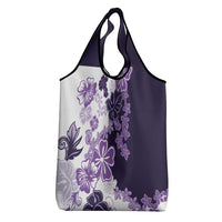 Purple Hibiscus Plumeria Floral Grocery Bag LT01 - Polynesian Pride