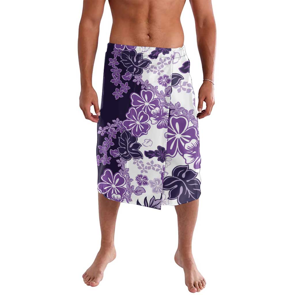 Purple Hibiscus Plumeria Floral Lavalava LT01 Purple - Polynesian Pride