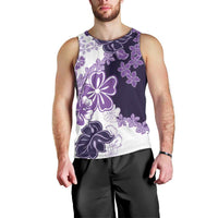 Purple Hibiscus Plumeria Floral Men Tank Top LT01 - Polynesian Pride