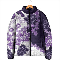 Purple Hibiscus Plumeria Floral Padded Jacket LT01 - Polynesian Pride