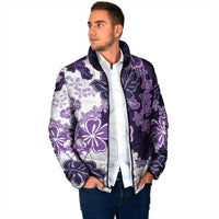 Purple Hibiscus Plumeria Floral Padded Jacket LT01 - Polynesian Pride