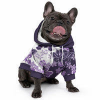Purple Hibiscus Plumeria Floral Pet Hoodie LT01 - Polynesian Pride