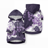 Purple Hibiscus Plumeria Floral Pet Hoodie LT01 Pullover Purple - Polynesian Pride
