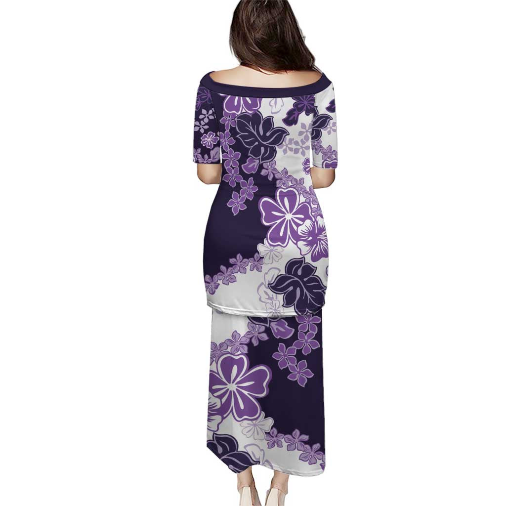Purple Hibiscus Plumeria Floral Puletasi LT01 - Polynesian Pride
