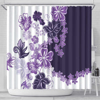 Purple Hibiscus Plumeria Floral Shower Curtain LT01 - Polynesian Pride
