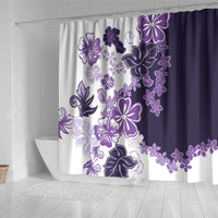 Purple Hibiscus Plumeria Floral Shower Curtain LT01 - Polynesian Pride