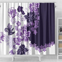 Purple Hibiscus Plumeria Floral Shower Curtain LT01 - Polynesian Pride