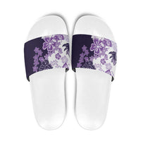 Purple Hibiscus Plumeria Floral Slide Sandals LT01 Purple - Polynesian Pride