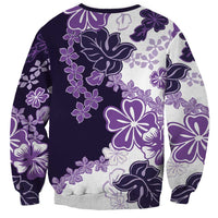 Purple Hibiscus Plumeria Floral Sweatshirt LT01 - Polynesian Pride