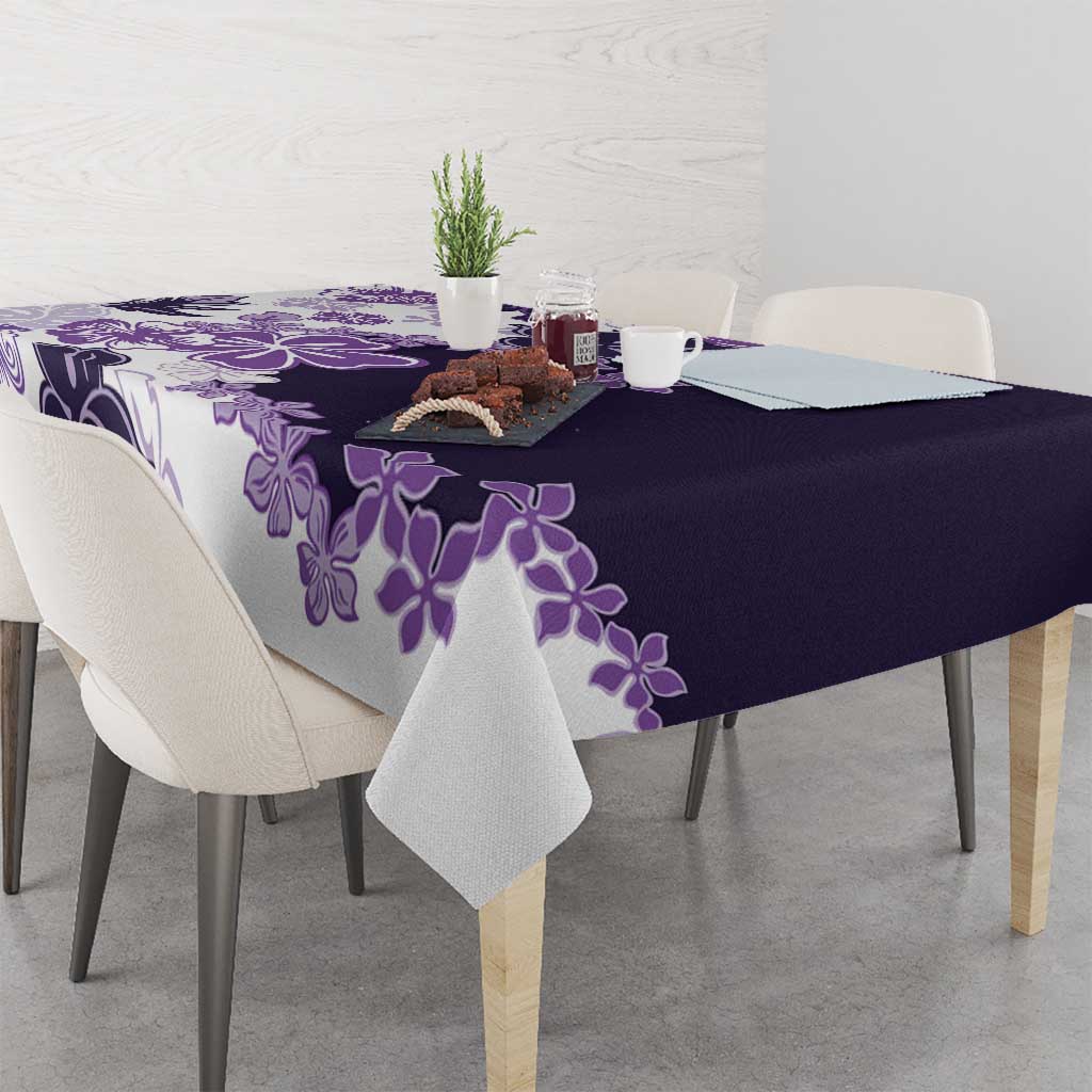 Purple Hibiscus Plumeria Floral Tablecloth LT01 - Polynesian Pride