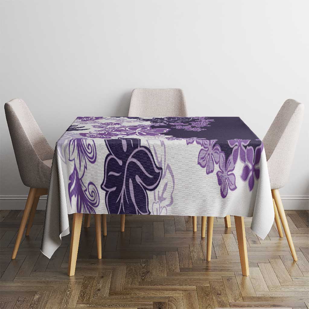 Purple Hibiscus Plumeria Floral Tablecloth LT01 - Polynesian Pride