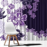 Purple Hibiscus Plumeria Floral Window Curtain LT01 - Polynesian Pride