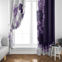 Purple Hibiscus Plumeria Floral Window Curtain LT01 - Polynesian Pride