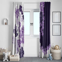 Purple Hibiscus Plumeria Floral Window Curtain LT01 - Polynesian Pride