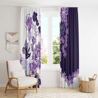 Purple Hibiscus Plumeria Floral Window Curtain LT01 - Polynesian Pride