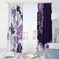 Purple Hibiscus Plumeria Floral Window Curtain LT01 - Polynesian Pride