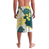 Yelow Teal Hibiscus Plumeria Floral Lavalava LT01 - Polynesian Pride