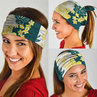 Yelow Teal Hibiscus Plumeria Floral Neck Gaiter LT01 - Polynesian Pride