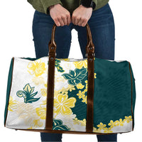 Yelow Teal Hibiscus Plumeria Floral Travel Bag LT01 Yellow - Polynesian Pride