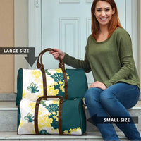 Yelow Teal Hibiscus Plumeria Floral Travel Bag LT01 - Polynesian Pride