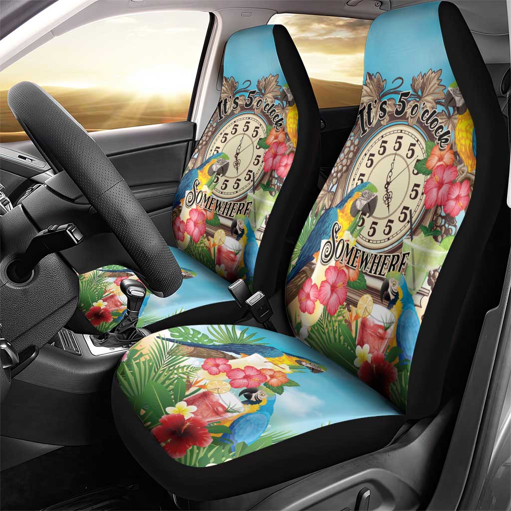 It's 5 o'clock Somewhere Car Seat Cover Hawaiian Tropical Parrots LT01 - Polynesian Pride
