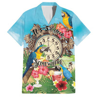 Personalized It's 5 o'clock Somewhere Hawaiian Shirt Hawaiian Tropical Parrots LT01 Blue - Polynesian Pride