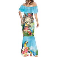 Personalized It's 5 o'clock Somewhere Mermaid Dress Hawaiian Tropical Parrots LT01 - Polynesian Pride