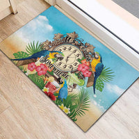 It's 5 o'clock Somewhere Rubber Doormat Hawaiian Tropical Parrots LT01 - Polynesian Pride