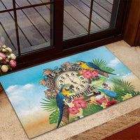 It's 5 o'clock Somewhere Rubber Doormat Hawaiian Tropical Parrots LT01 - Polynesian Pride