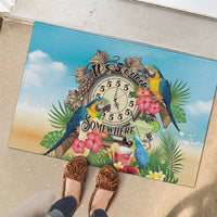 It's 5 o'clock Somewhere Rubber Doormat Hawaiian Tropical Parrots LT01 - Polynesian Pride