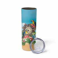 Personalized It's 5 o'clock Somewhere Skinny Tumbler Hawaiian Tropical Parrots LT01 - Polynesian Pride