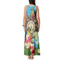 Personalized It's 5 o'clock Somewhere Tank Maxi Dress Hawaiian Tropical Parrots LT01 - Polynesian Pride