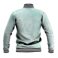 Polynesian Tiare Monstera Seafoam Green Baseball Jacket Liquid Style LT01 - Polynesian Pride