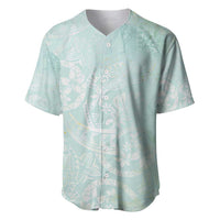 Polynesian Tiare Monstera Seafoam Green Baseball Jersey Liquid Style LT01 Green - Polynesian Pride