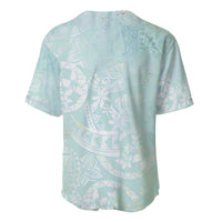 Polynesian Tiare Monstera Seafoam Green Baseball Jersey Liquid Style LT01 - Polynesian Pride