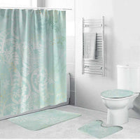 Polynesian Tiare Monstera Seafoam Green Bathroom Set Liquid Style LT01 Bathroom Set (4 pcs) Green - Polynesian Pride