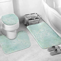 Polynesian Tiare Monstera Seafoam Green Bathroom Set Liquid Style LT01 Mat Set Only (3 pcs) One Size Green - Polynesian Pride