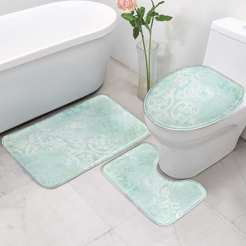 Polynesian Tiare Monstera Seafoam Green Bathroom Set Liquid Style LT01 - Polynesian Pride