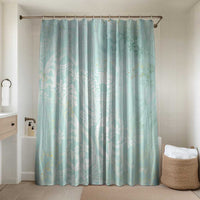 Polynesian Tiare Monstera Seafoam Green Bathroom Set Liquid Style LT01 Shower Curtain Only Green - Polynesian Pride