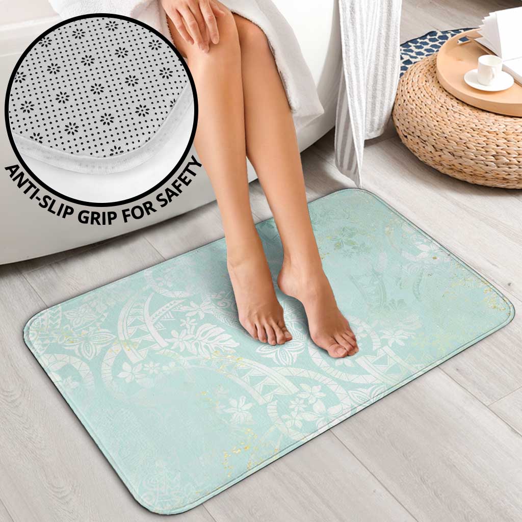 Polynesian Tiare Monstera Seafoam Green Bathroom Set Liquid Style LT01 - Polynesian Pride