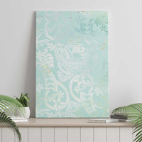 Polynesian Tiare Monstera Seafoam Green Canvas Wall Art Liquid Style LT01 - Polynesian Pride