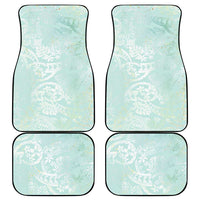 Polynesian Tiare Monstera Seafoam Green Car Mats Liquid Style LT01 - Polynesian Pride