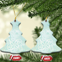 Polynesian Tiare Monstera Seafoam Green Ceramic Ornament Liquid Style LT01 Christmas Tree Green - Polynesian Pride