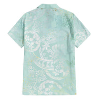 Polynesian Tiare Monstera Seafoam Green Hawaiian Shirt Liquid Style LT01 - Polynesian Pride