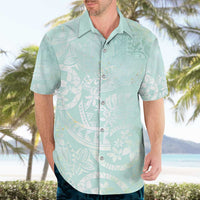 Polynesian Tiare Monstera Seafoam Green Hawaiian Shirt Liquid Style LT01 - Polynesian Pride