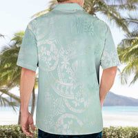 Polynesian Tiare Monstera Seafoam Green Hawaiian Shirt Liquid Style LT01 - Polynesian Pride